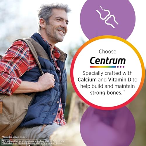 Centrum Silver Multivitamin for Men 50 Plus, Multimineral Supplement, Vitamin D3, B-Vitamins and Zinc, Gluten Free, Non-GMO Ingredients, Supports Memory and Cognition in Older Adults Tablet - 200 Ct - Image 5