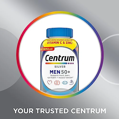 Centrum Silver Multivitamin for Men 50 Plus, Multimineral Supplement, Vitamin D3, B-Vitamins and Zinc, Gluten Free, Non-GMO Ingredients, Supports Memory and Cognition in Older Adults Tablet - 200 Ct - Image 7
