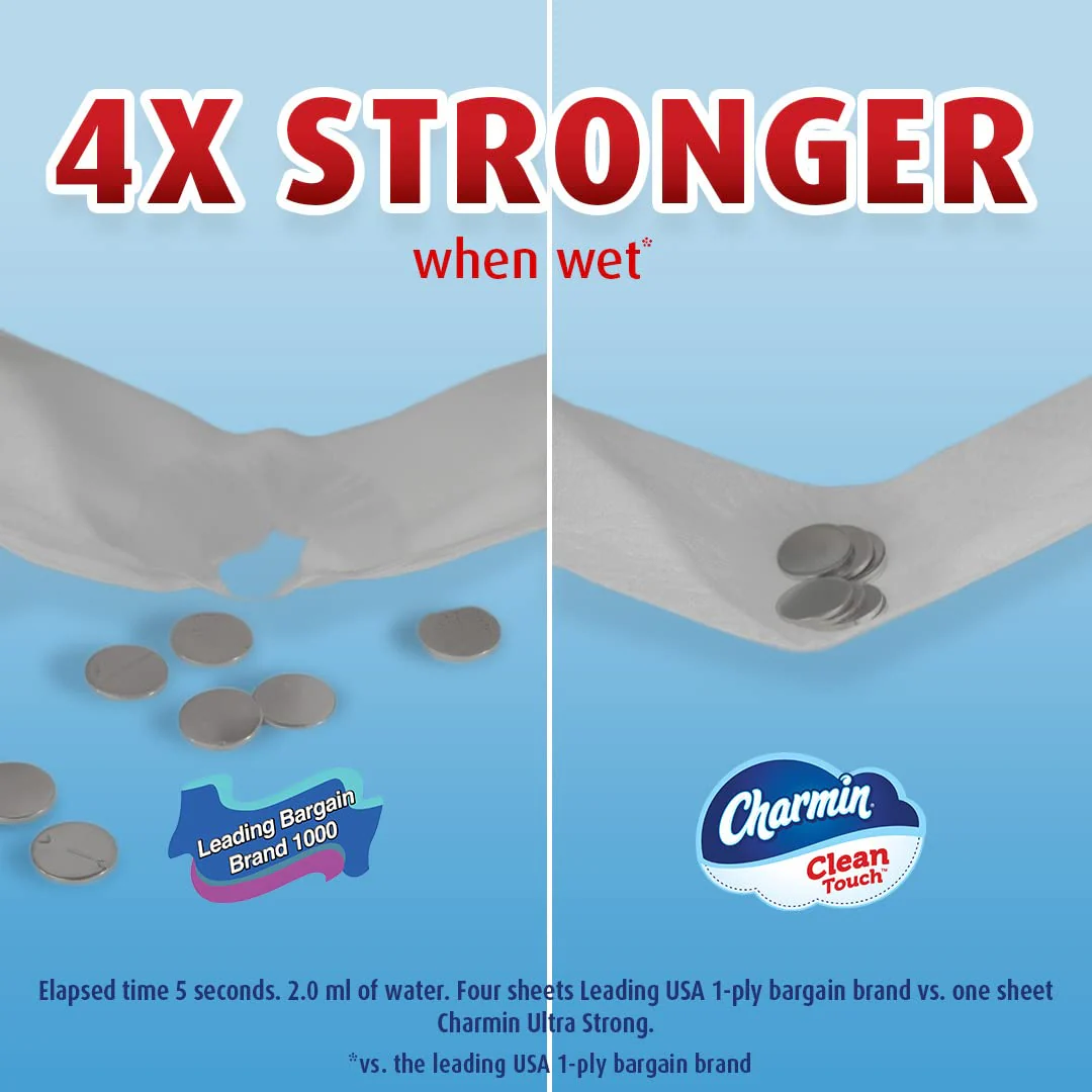 Charmin Ultra Strong Clean Touch Toilet Paper, 24 Family Mega Rolls = 123 Regular Rolls - Image 8