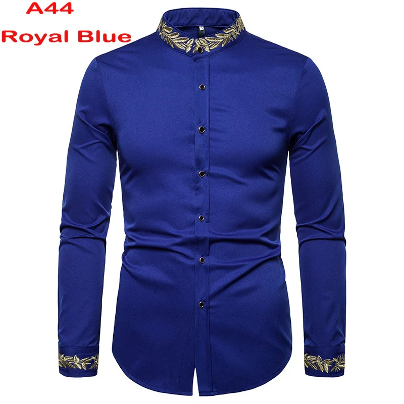 Chemise à col Mandarin pour homme, tenue décontractée à manches longues et boutons avec poche, de marque, 2XL, 2022 - Image 13