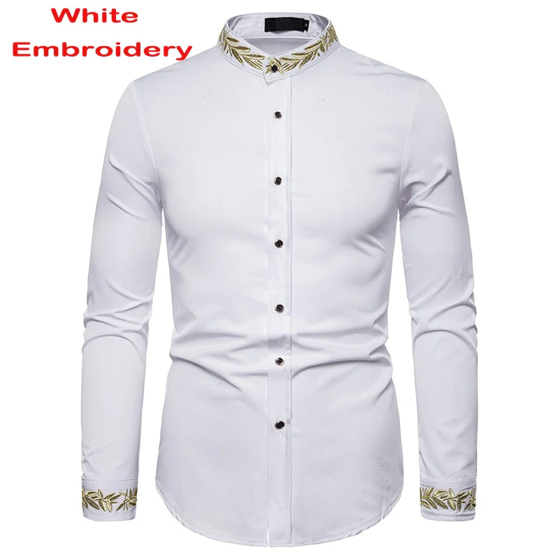 Chemise à col Mandarin pour homme, tenue décontractée à manches longues et boutons avec poche, de marque, 2XL, 2022 - Image 15