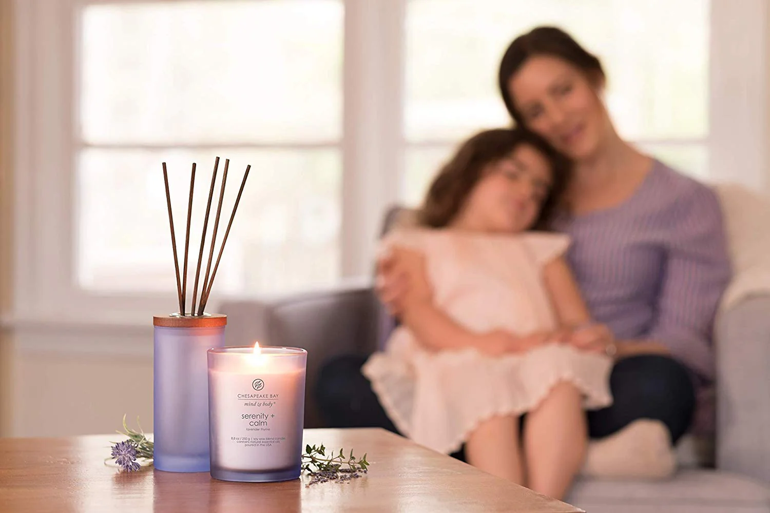 Chesapeake Bay Candle Scented Candle, Serenity + Calm (Lavender Thyme), Medium Jar, Home Décor - Image 2