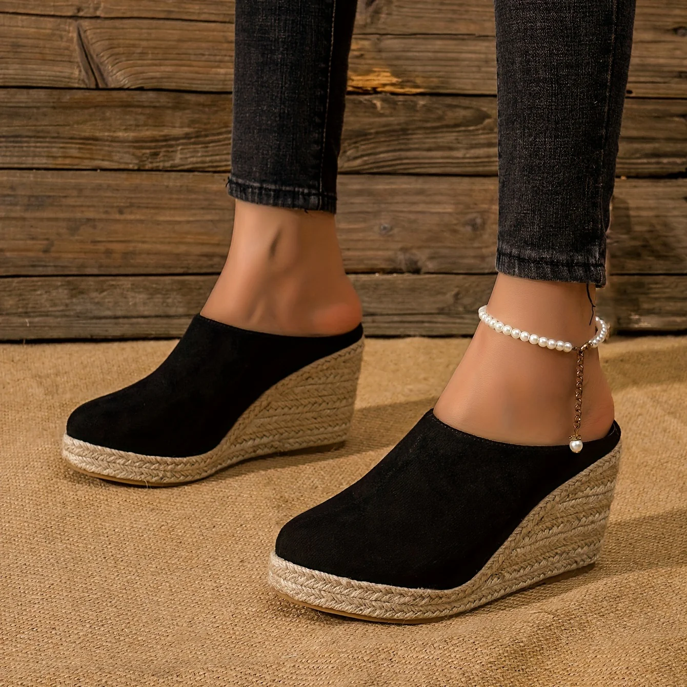 Chic Espadrille Wedge Sandals for Women - Comfortable Closed Toe Design, Easy Slip-On Access, Ideal for Casual Summer Wear & Stylish Outfits - Image 2