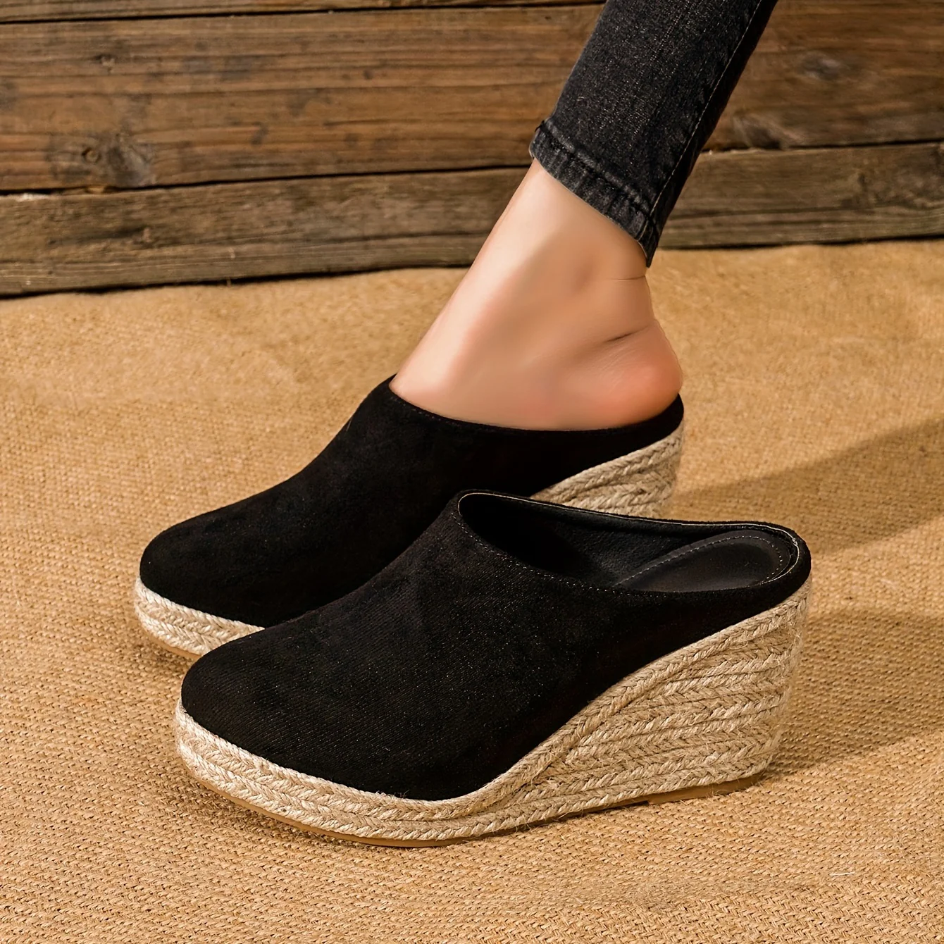 Chic Espadrille Wedge Sandals for Women - Comfortable Closed Toe Design, Easy Slip-On Access, Ideal for Casual Summer Wear & Stylish Outfits - Image 4