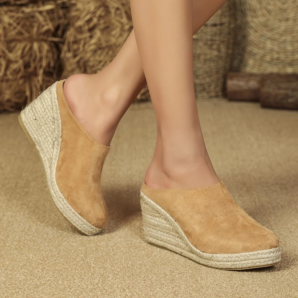 Chic Espadrille Wedge Sandals for Women - Comfortable Closed Toe Design, Easy Slip-On Access, Ideal for Casual Summer Wear & Stylish Outfits - Image 8