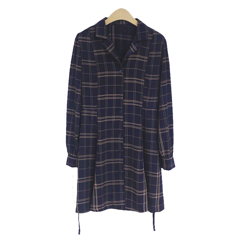 Chic Korean Retro Plaid Dress Girl Blouse - Image 5