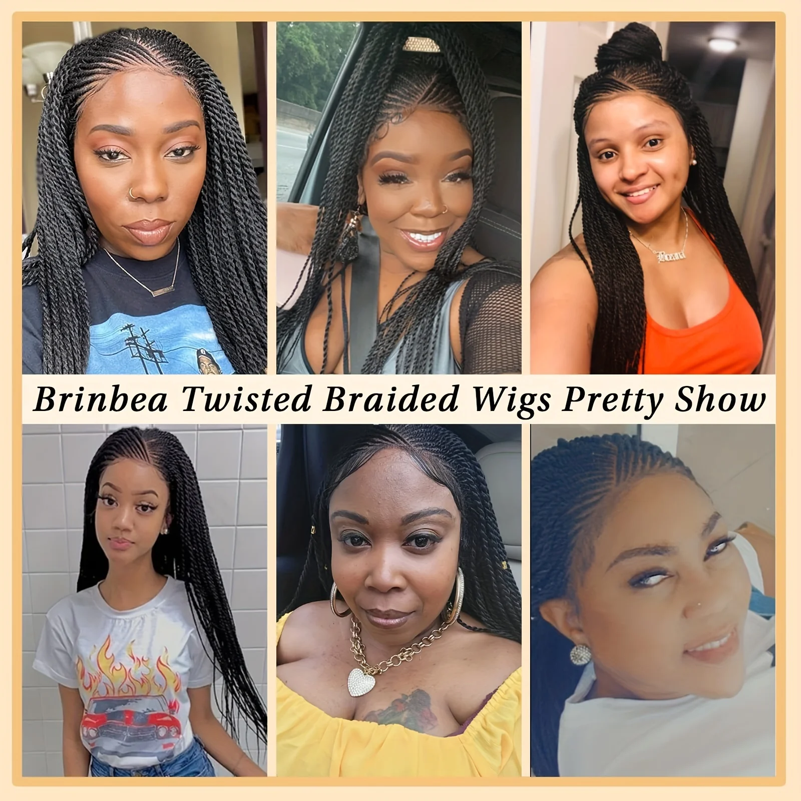 Chic Lace Front Braided Wig For Women - 180% Density, Synthetic Twist Box Braids With Youngsters Hair, Straight Texture, 13X6 Cap - Image 6