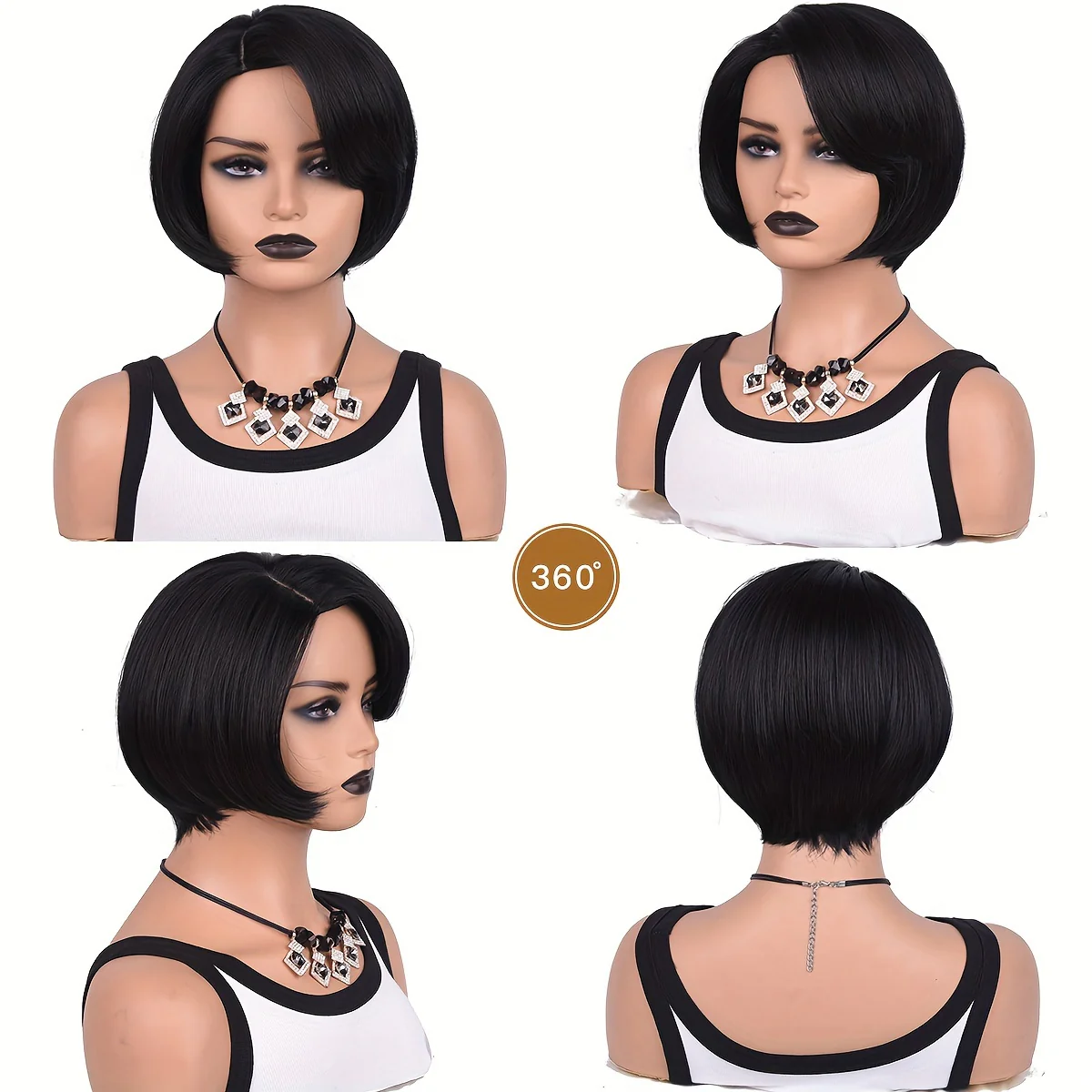 Chic Short Curly Pixie Wig - Synthetic Bob Style for Effortless Glamour - 6 Inch, Ideal for Daily Wear and Instant Makeover - Image 5