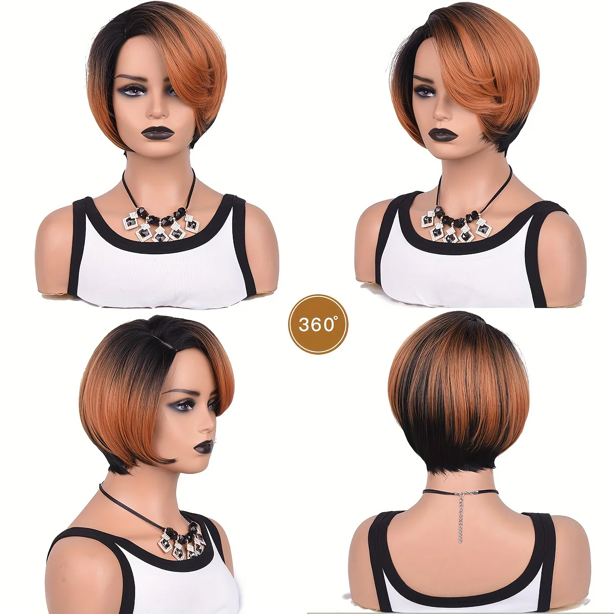 Chic Short Curly Pixie Wig - Synthetic Bob Style for Effortless Glamour - 6 Inch, Ideal for Daily Wear and Instant Makeover - Image 6