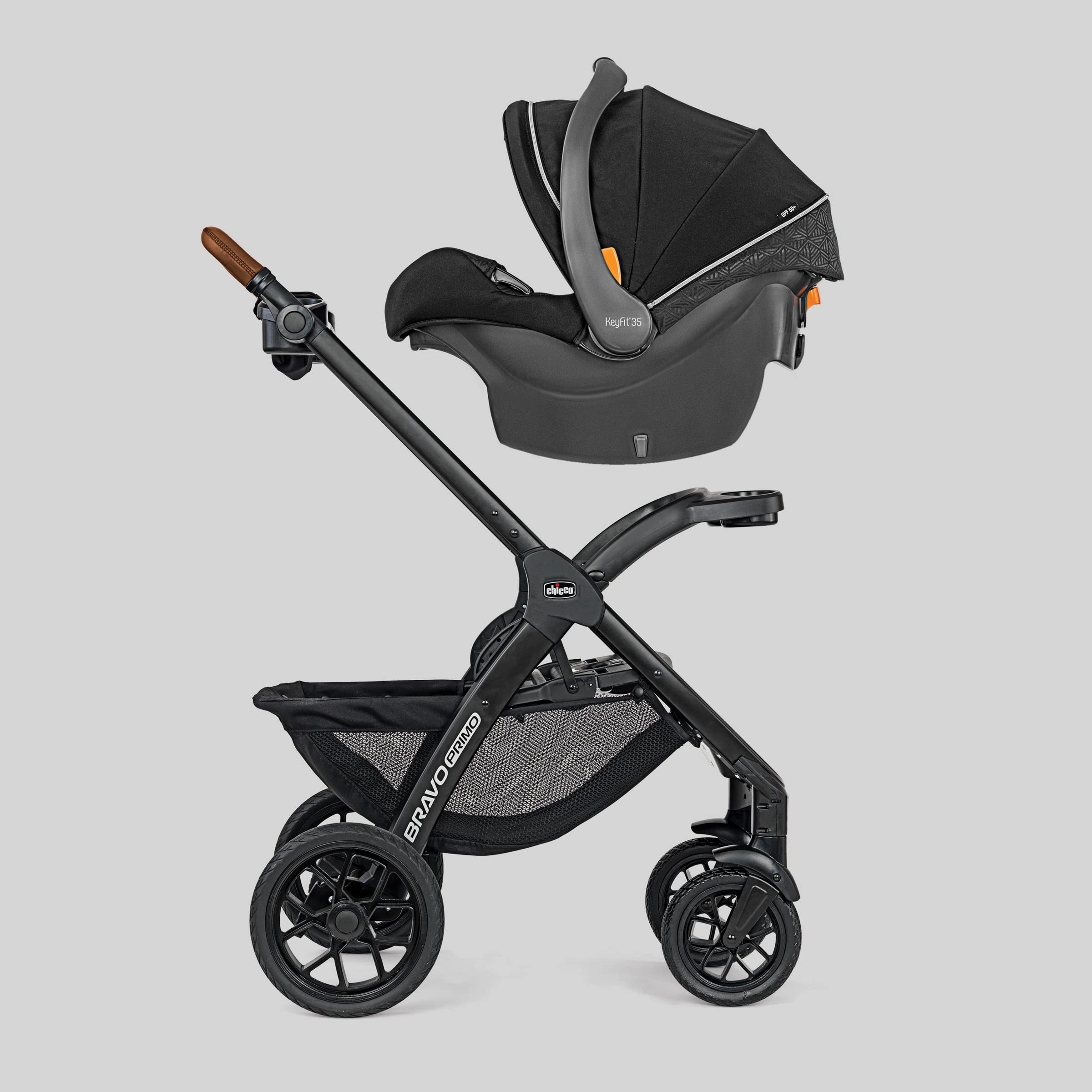 Chicco Bravo Primo Trio Travel System, Quick-Fold Stroller with Chicco KeyFit 35 Zip Extended-Use Infant Car Seat and Stroller Combo | Springhill/Black - Image 12