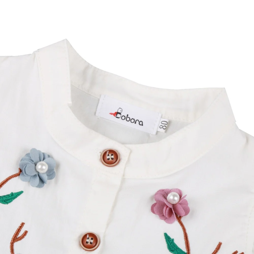 Children Summer Sleeveless Girls Cute Sweet Cotton Vest Flower Peach Embroidered Princess Dress - Image 8