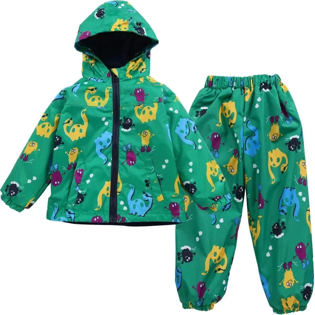 Children's Clothing Sets Cartoon Raincoat Suit Girls Boys Sets Waterproof Top and Pants 2pcs For Kids Hooded Jacket And Trousers - Image 10