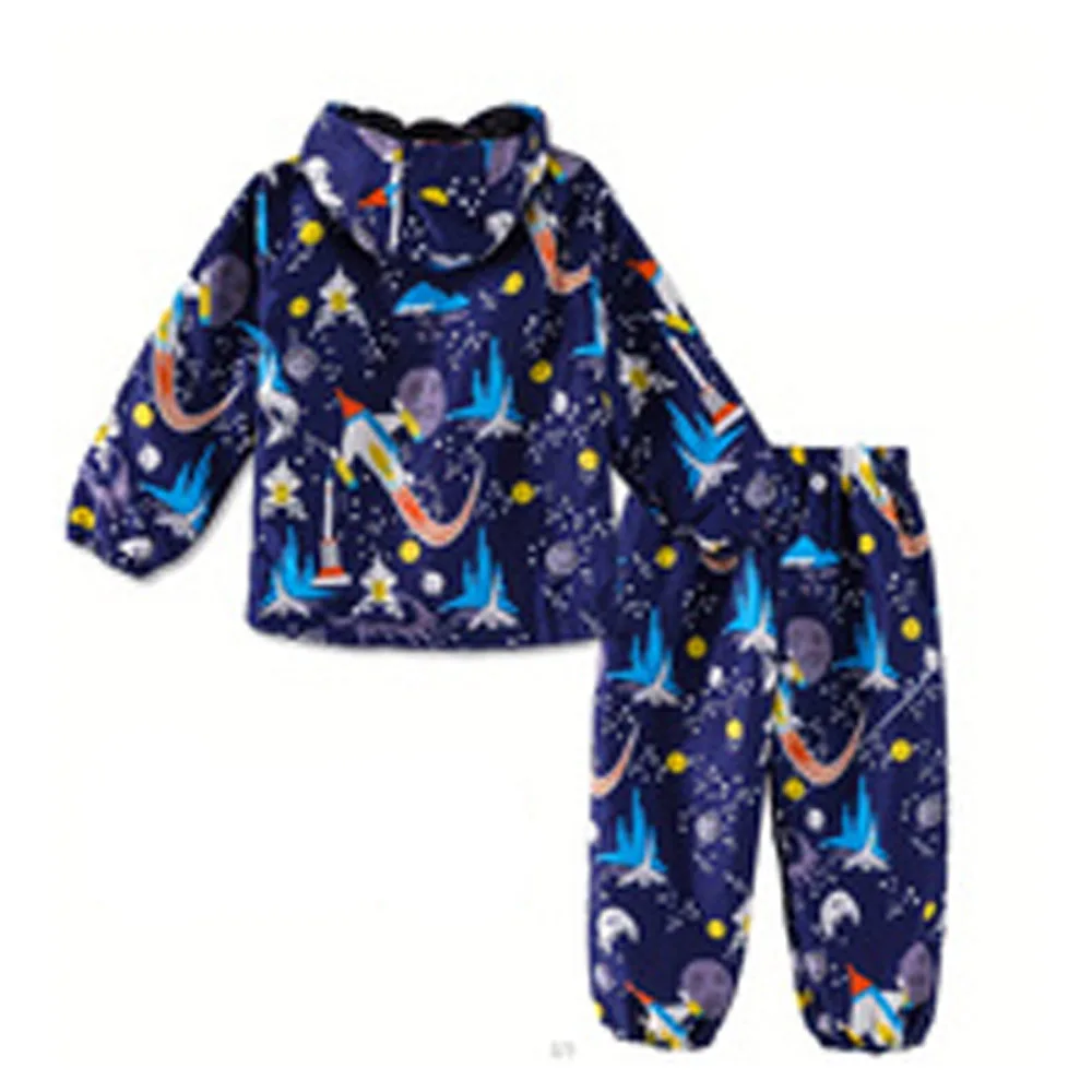 Children's Clothing Sets Cartoon Raincoat Suit Girls Boys Sets Waterproof Top and Pants 2pcs For Kids Hooded Jacket And Trousers - Image 4