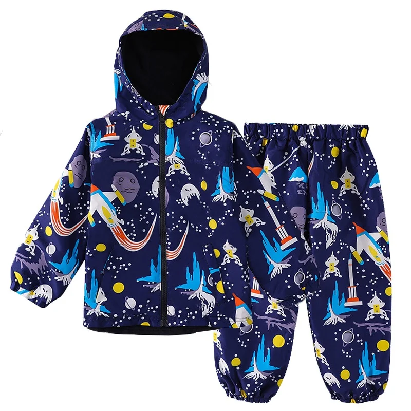 Children's Clothing Sets Cartoon Raincoat Suit Girls Boys Sets Waterproof Top and Pants 2pcs For Kids Hooded Jacket And Trousers - Image 6