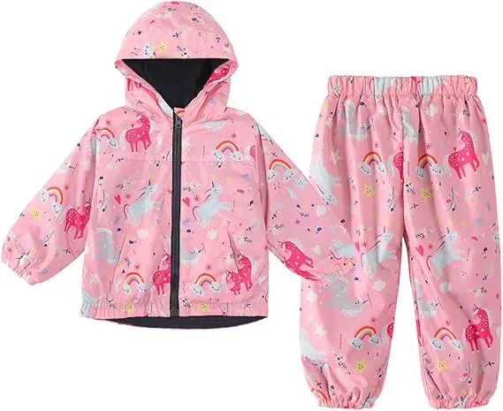 Children's Clothing Sets Cartoon Raincoat Suit Girls Boys Sets Waterproof Top and Pants 2pcs For Kids Hooded Jacket And Trousers - Image 8