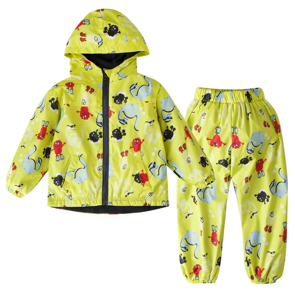 Children's Clothing Sets Cartoon Raincoat Suit Girls Boys Sets Waterproof Top and Pants 2pcs For Kids Hooded Jacket And Trousers - Image 9