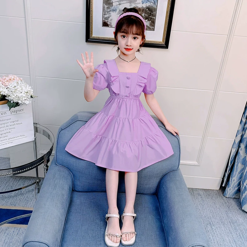 Children's Stylish Summer Girls' Cotton Dress - Image 5
