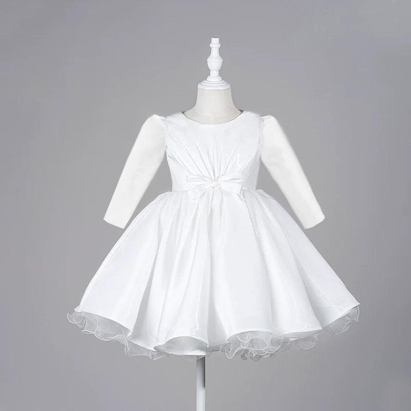 Children's Summer White Puffy Wedding Dress Lolita Flower Wedding Baby Girl Birthday Dress Flower Girl Wedding Dress - Image 6