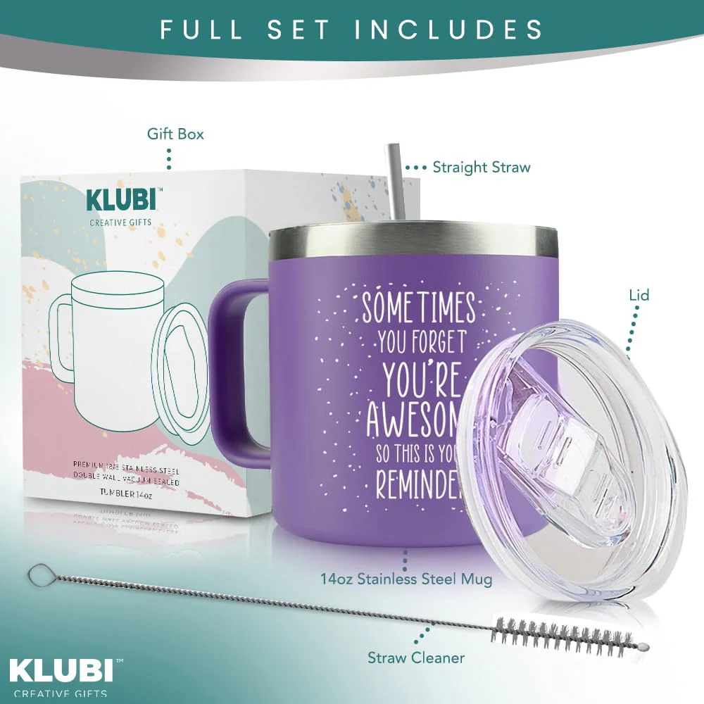 Christmas Gifts for Women – Premium Coffee Purple Mug/Tumbler 14oz Sometimes You Forget You’re Awesome Thank You, Teacher, Mom, Best Friend, Her, College, Birthday, Boss Lady, Inspirational, Coworker - Image 7