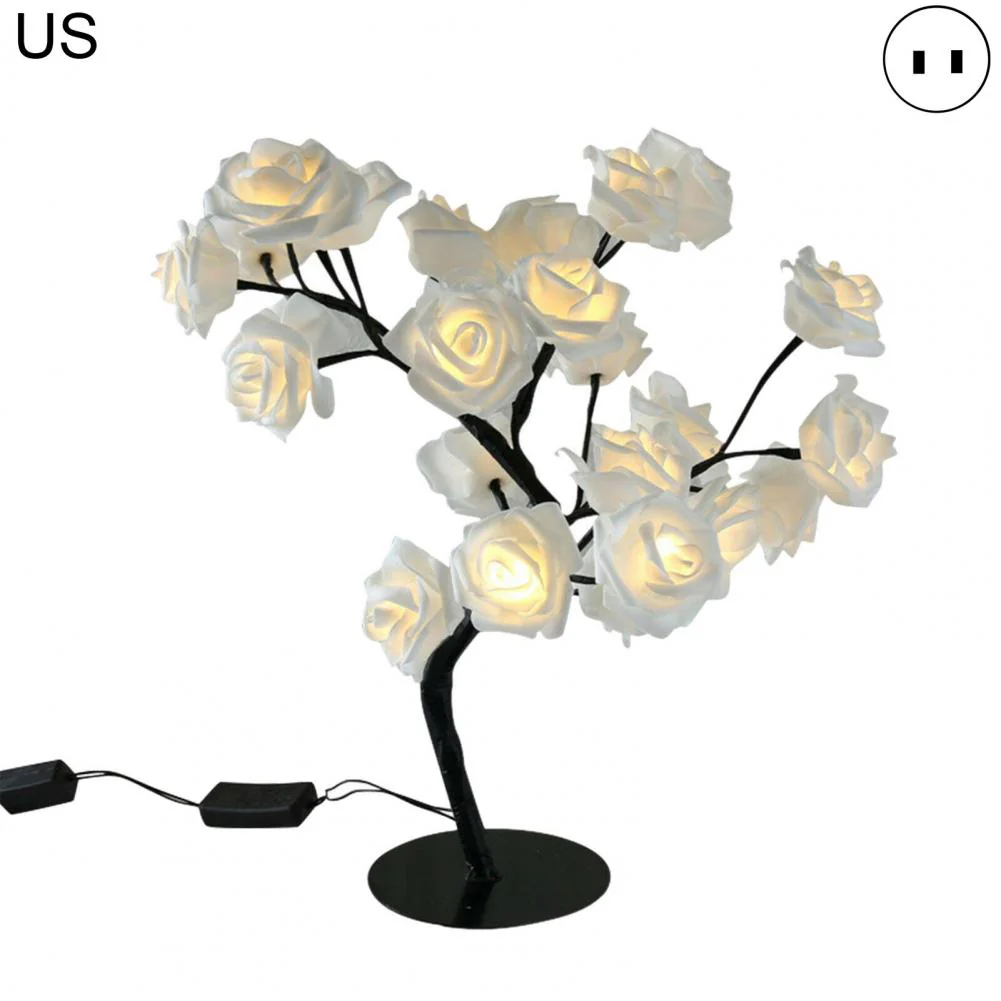 Christmas led tree decoration 24LED Light Night Lamp Romantic Flower Warm Rose Tree Light Wedding Holiday Decoration - Image 2