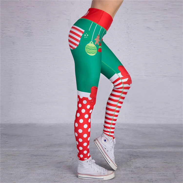 Christmas Leggings Women Sexy High Waist Skinny Leggins Fitness Legging Ladies Printed Workout Leggings Stretch Trousers Pants - Image 2