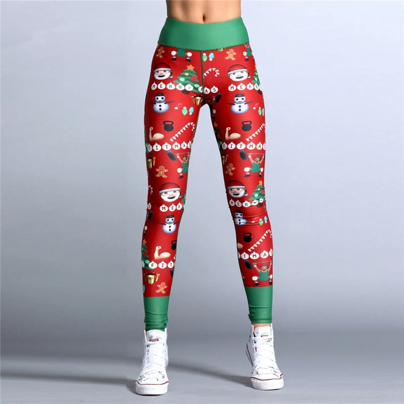 Christmas Leggings Women Sexy High Waist Skinny Leggins Fitness Legging Ladies Printed Workout Leggings Stretch Trousers Pants - Image 6