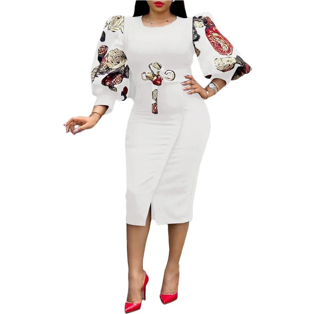 Church Dresses for Women Plus Size Elegant Fashion Embroidery Floral Sleeves African Women Ladies Formal Straight Church Dress - Image 8