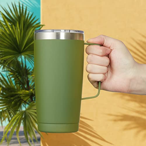 CIVAGO 20 oz Tumbler Mug with Lid and Straw, Insulated Travel Coffee Mug with Handle, Double Wall Stainless Steel Vacuum Coffee Tumbler, Thermal Coffee Cup, Navy Blue - Image 5
