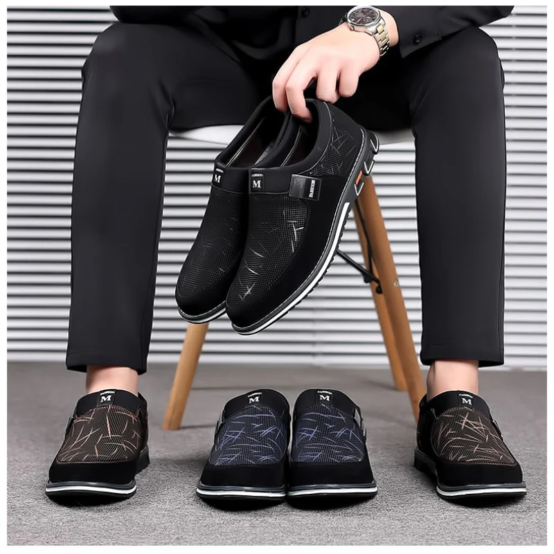 Classic Casual Men's Leather Shoes Slip-On Loafers for Men Business Moccasins Office Men Work Flats Trend Driving Shoes Big Size - Image 5