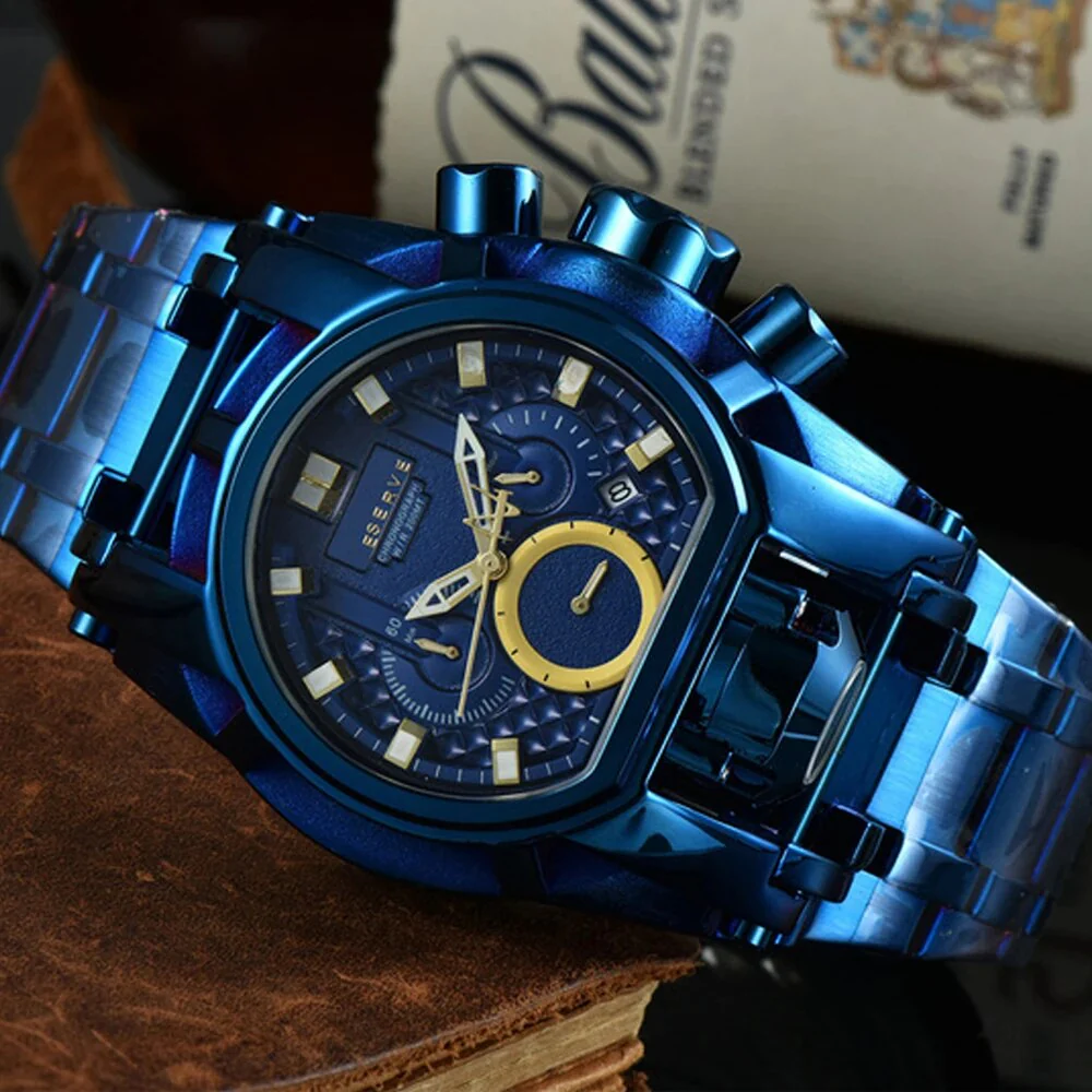 Classic Undefeated Mens Watches Reserve Bolt Zeus Chronograph Invincible Watch Original Stainless Steel Clocks Relogio Masculino - Image 6