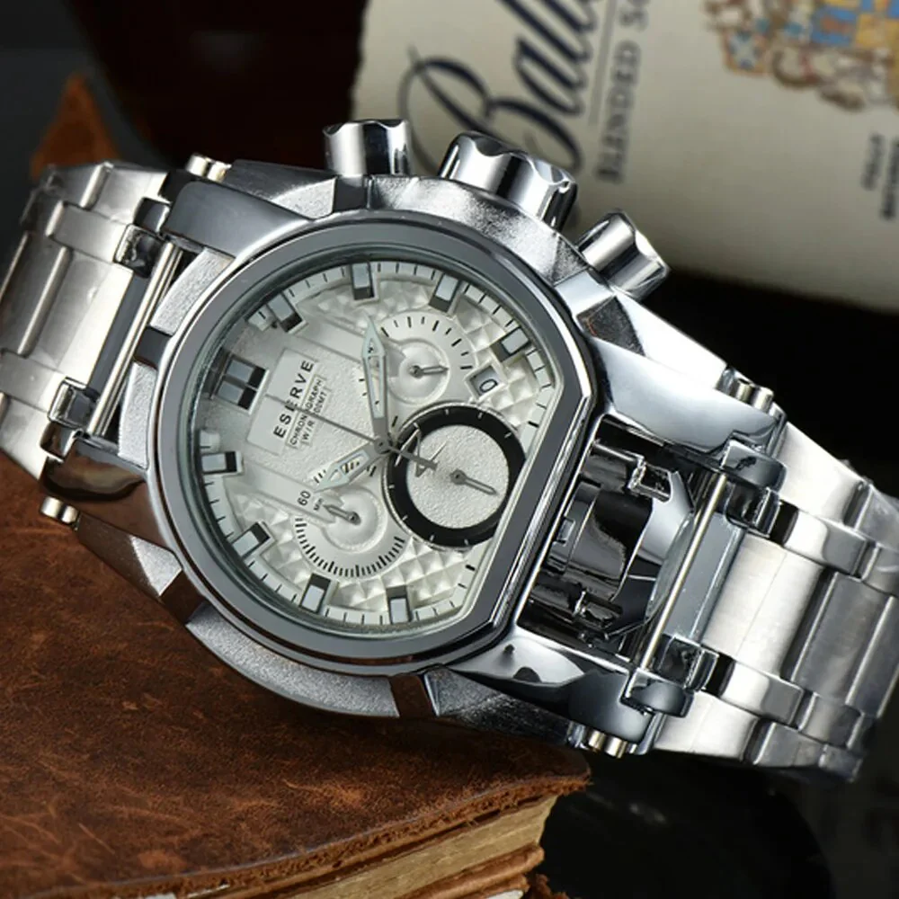 Classic Undefeated Mens Watches Reserve Bolt Zeus Chronograph Invincible Watch Original Stainless Steel Clocks Relogio Masculino - Image 7