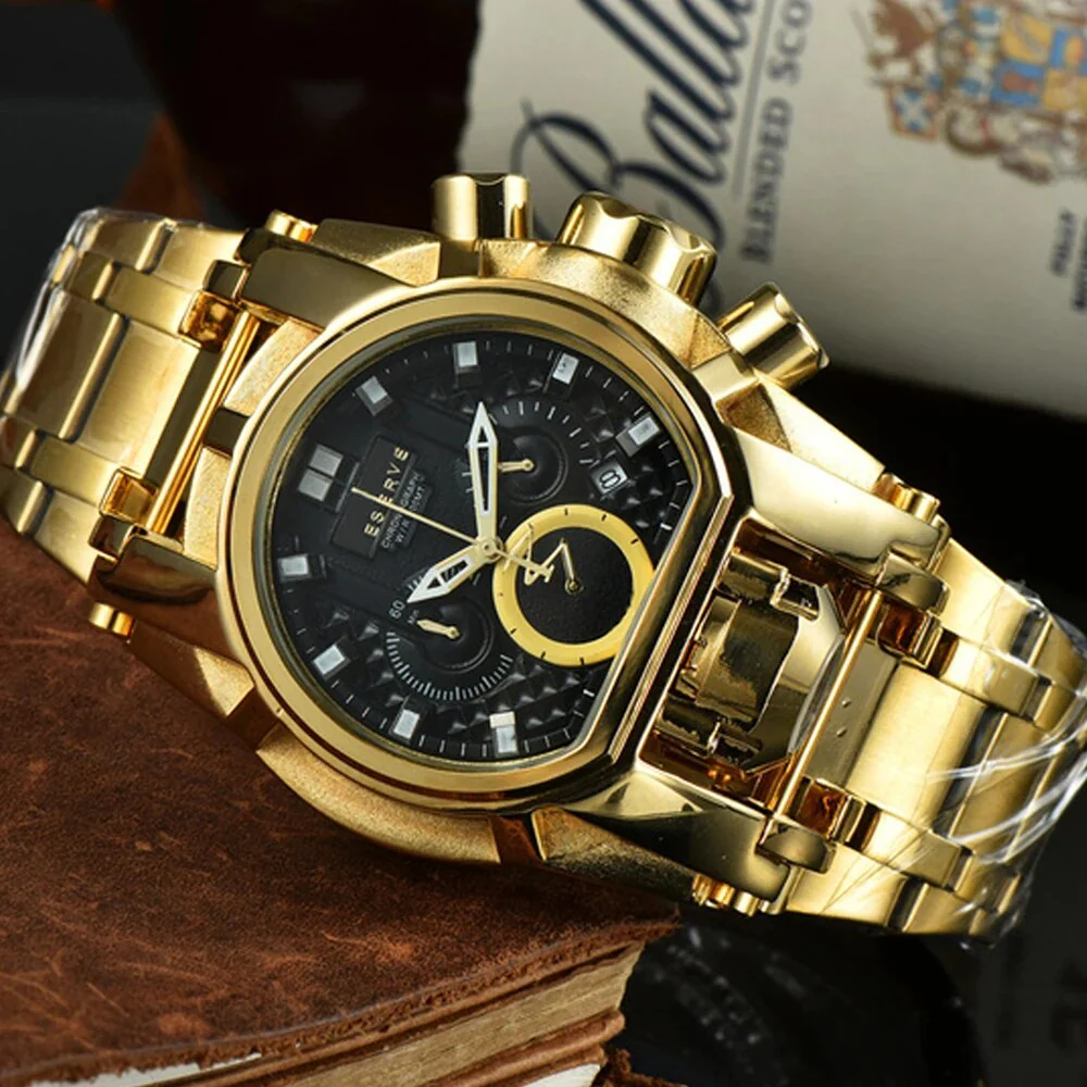 Classic Undefeated Mens Watches Reserve Bolt Zeus Chronograph Invincible Watch Original Stainless Steel Clocks Relogio Masculino - Image 9