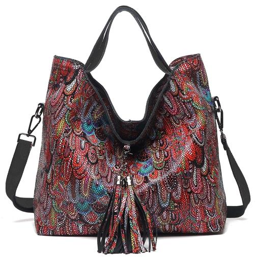 Classical 100% Real Leather Women's Tote Bag Big Emossed Shiny Genuine Cowhide Designer Messenger Handbags New Fashion - Image 3