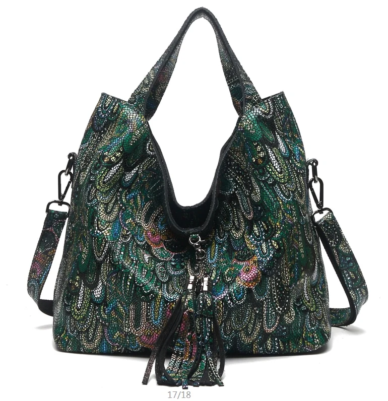 Classical 100% Real Leather Women's Tote Bag Big Emossed Shiny Genuine Cowhide Designer Messenger Handbags New Fashion - Image 4