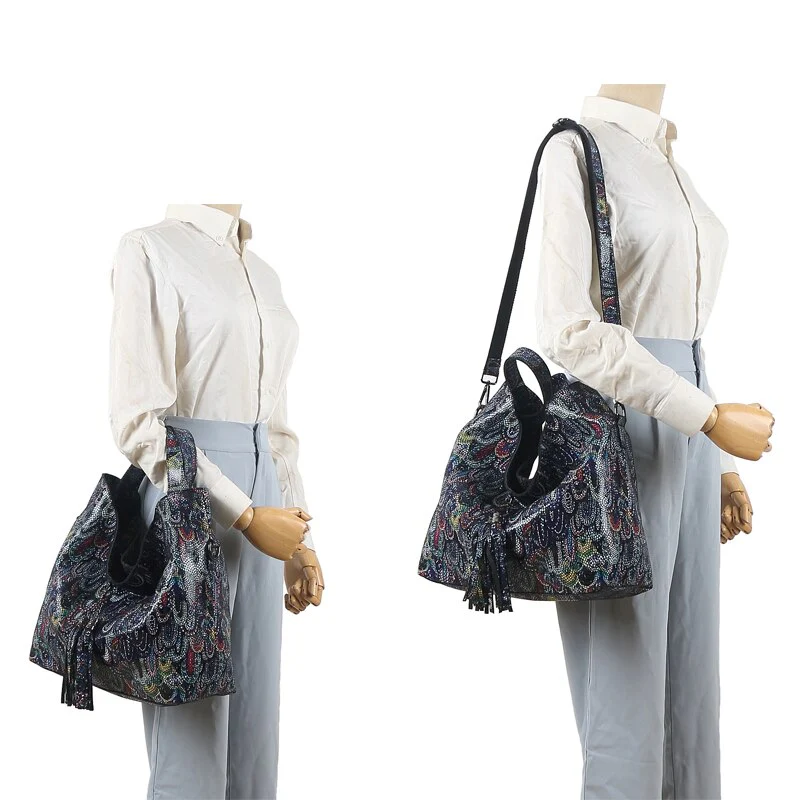 Classical 100% Real Leather Women's Tote Bag Big Emossed Shiny Genuine Cowhide Designer Messenger Handbags New Fashion - Image 6