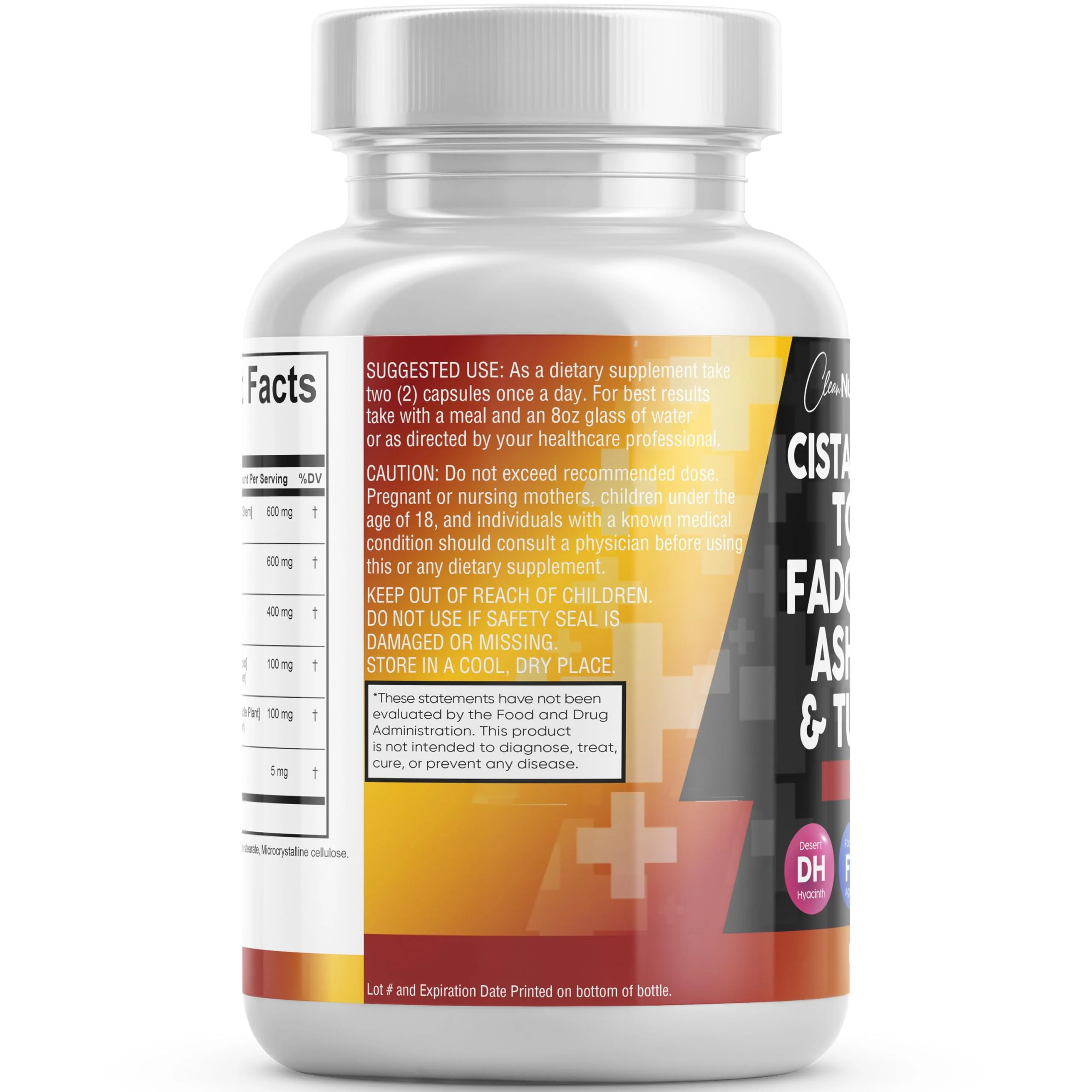 Clean Nutra Cistanche Tribulosa 6000mg Fadogia Agrestis 600mg Tongkat Ali 400mg Turkesterone Pills 2000mg Ashwagandha Extract 3000mg Capsules Supplement for Men - 60 Count - Image 3