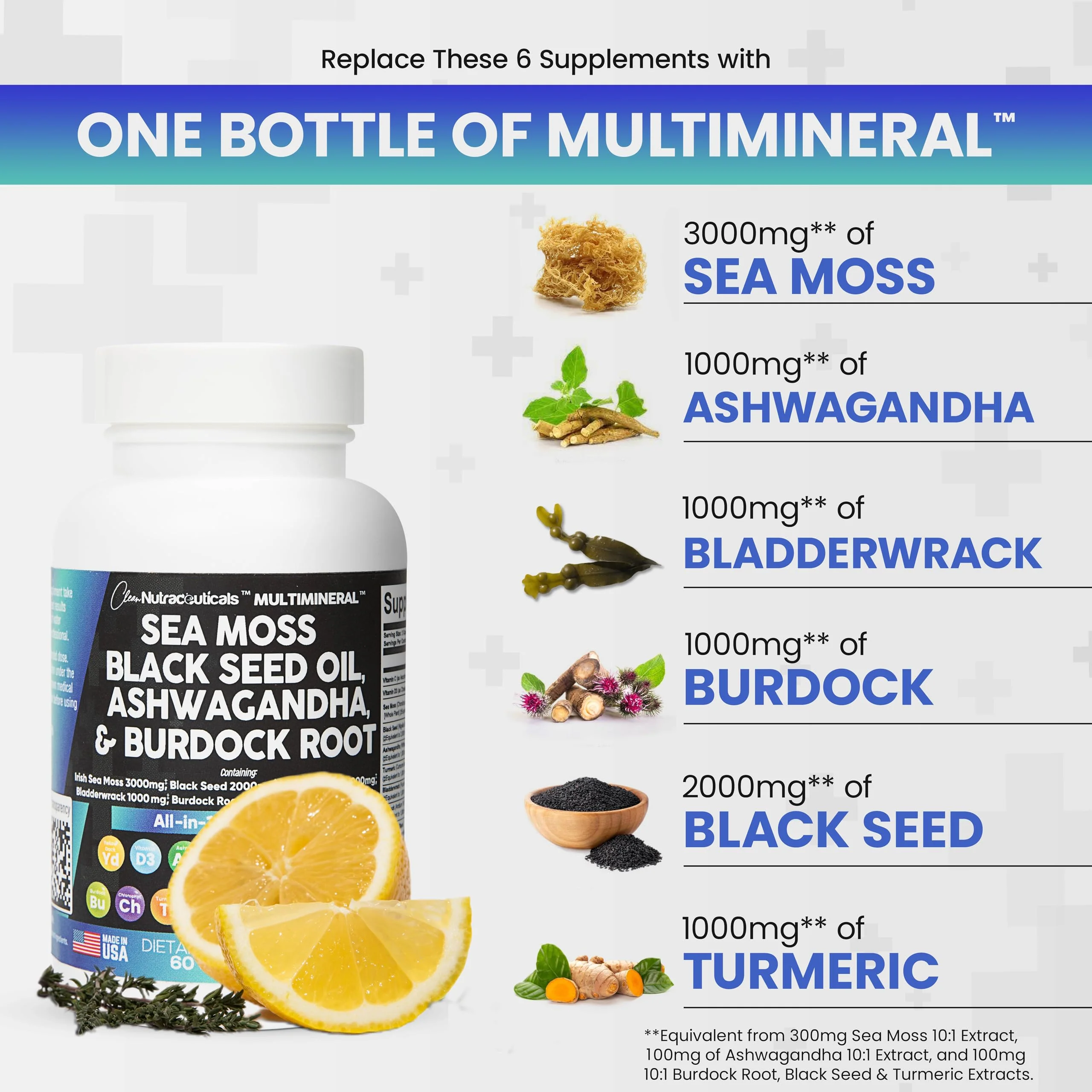 Clean Nutra Sea Moss, Black Seed Oil, Ashwagandha & Burdock Root - Image 9