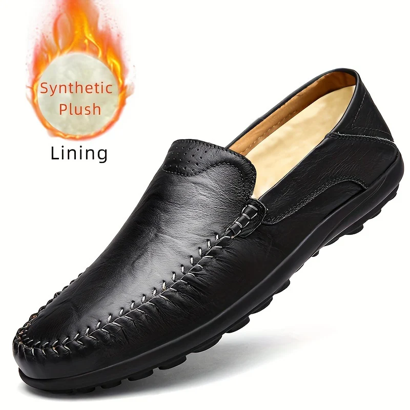 CLOHOO Men's Slip-On Business Casual Shoes - Breathable Second-Layer Leather Upper, Comfortable PU Lining & Rubber Sole, All-Season Versatile for Office, Travel & Vacation - Black, Refined Appearance | Sturdy Rubber Sole, Dre - Image 12