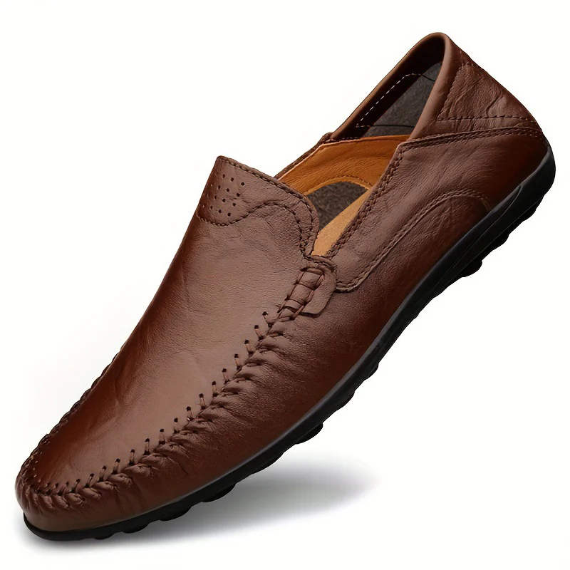 CLOHOO Men's Slip-On Business Casual Shoes - Breathable Second-Layer Leather Upper, Comfortable PU Lining & Rubber Sole, All-Season Versatile for Office, Travel & Vacation - Black, Refined Appearance | Sturdy Rubber Sole, Dre - Image 20