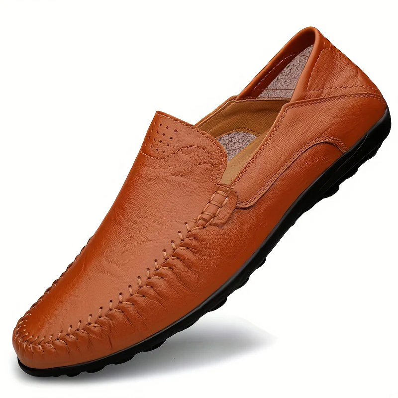 CLOHOO Men's Slip-On Business Casual Shoes - Breathable Second-Layer Leather Upper, Comfortable PU Lining & Rubber Sole, All-Season Versatile for Office, Travel & Vacation - Black, Refined Appearance | Sturdy Rubber Sole, Dre - Image 34