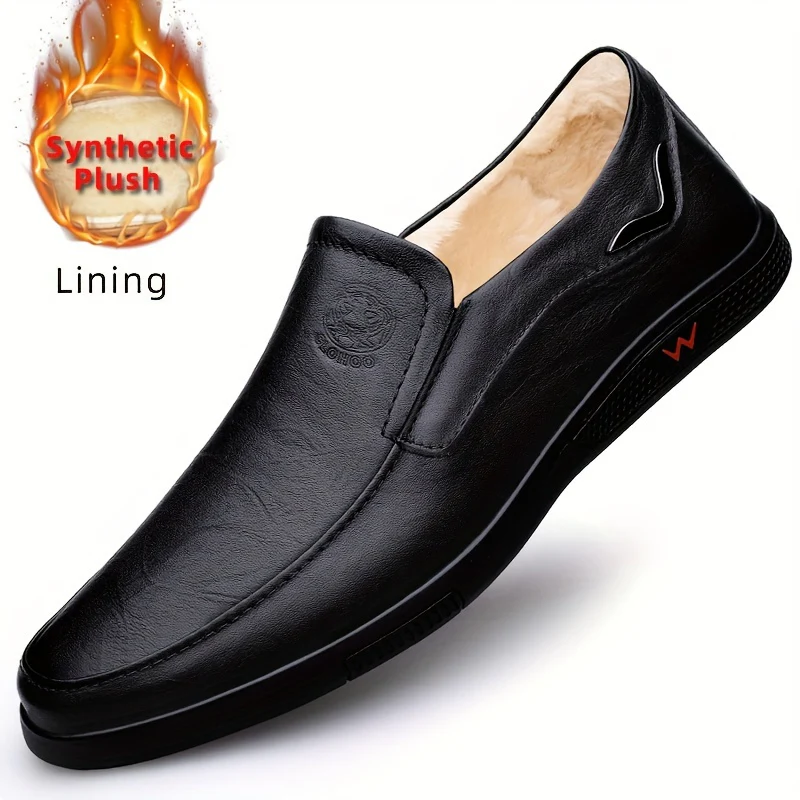 CLOHOO Men's Slip-On Casual Shoes - Genuine Leather Upper, Rubber Sole with PU Cushioned Insole, All-Season Comfort for Business & Vacation, Brown/Black, Casual Footwear | Classic Slipon | Rubber Sole Footwear - Image 18