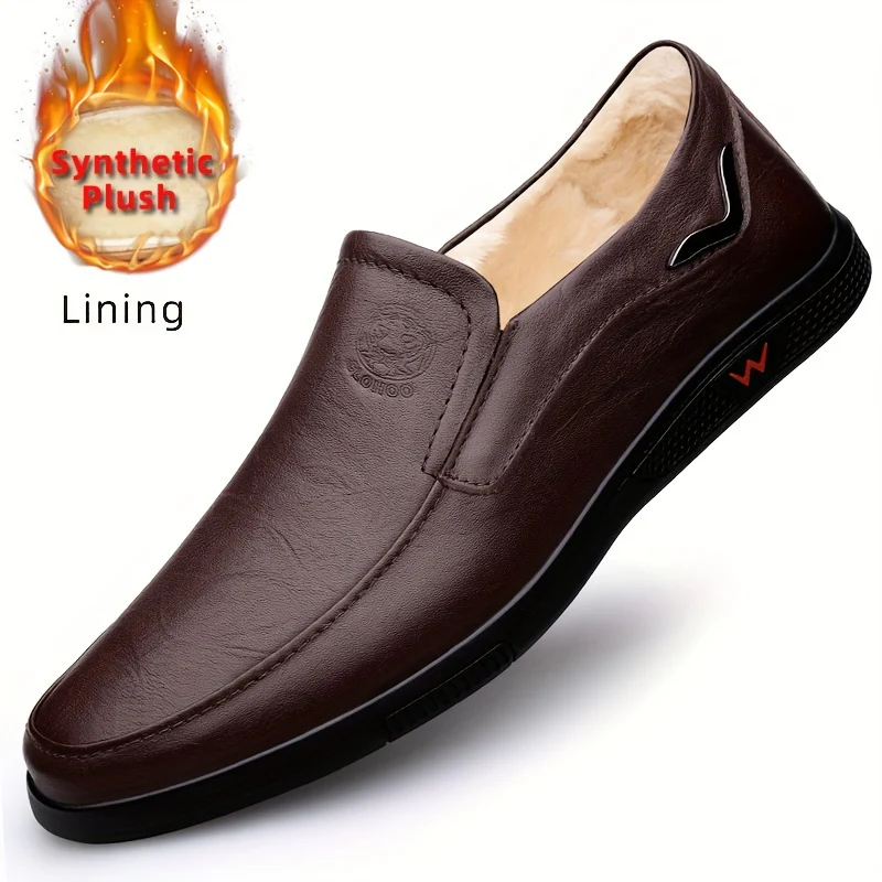 CLOHOO Men's Slip-On Casual Shoes - Genuine Leather Upper, Rubber Sole with PU Cushioned Insole, All-Season Comfort for Business & Vacation, Brown/Black, Casual Footwear | Classic Slipon | Rubber Sole Footwear - Image 46