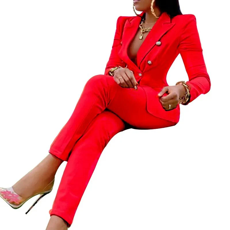 Autumn Winter Streetwear Women's Set Long Sleeve Blazer Pants Suit Office Lady Tracksuit Two Piece Set Fitness Outfits - Image 10
