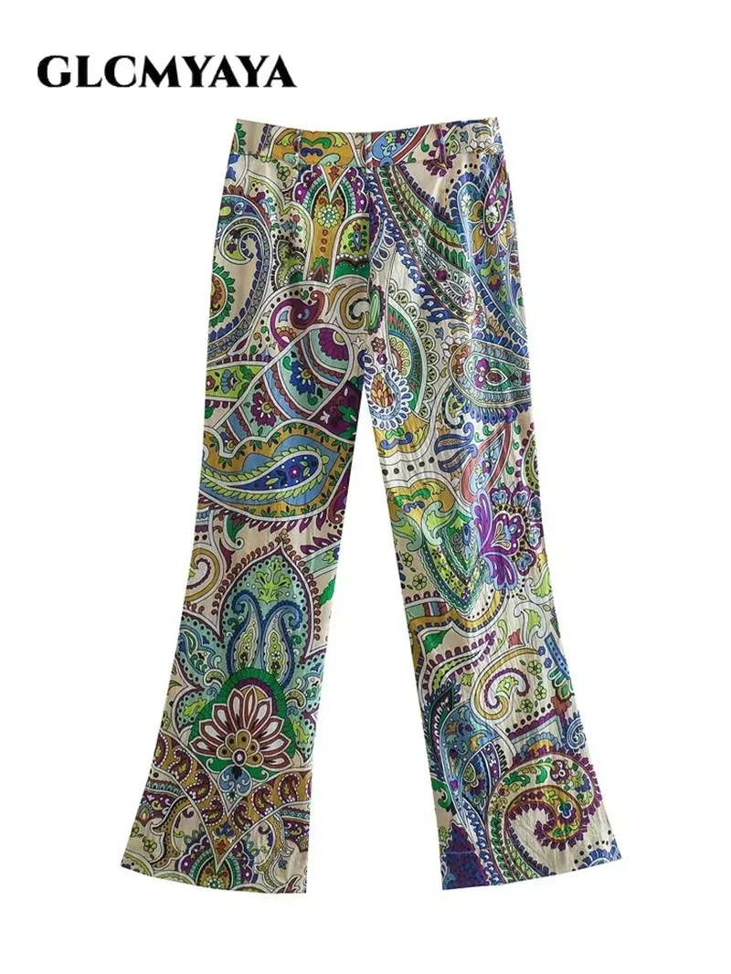 CM.YAYA Casual Elegant Chic Bandanna Paisley Women's Set Shirt Blouse Top and Flare Pants Two 2Piece Set Female Tracksuit Outfit - Image 6
