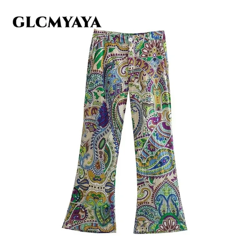 CM.YAYA Casual Elegant Chic Bandanna Paisley Women's Set Shirt Blouse Top and Flare Pants Two 2Piece Set Female Tracksuit Outfit - Image 8