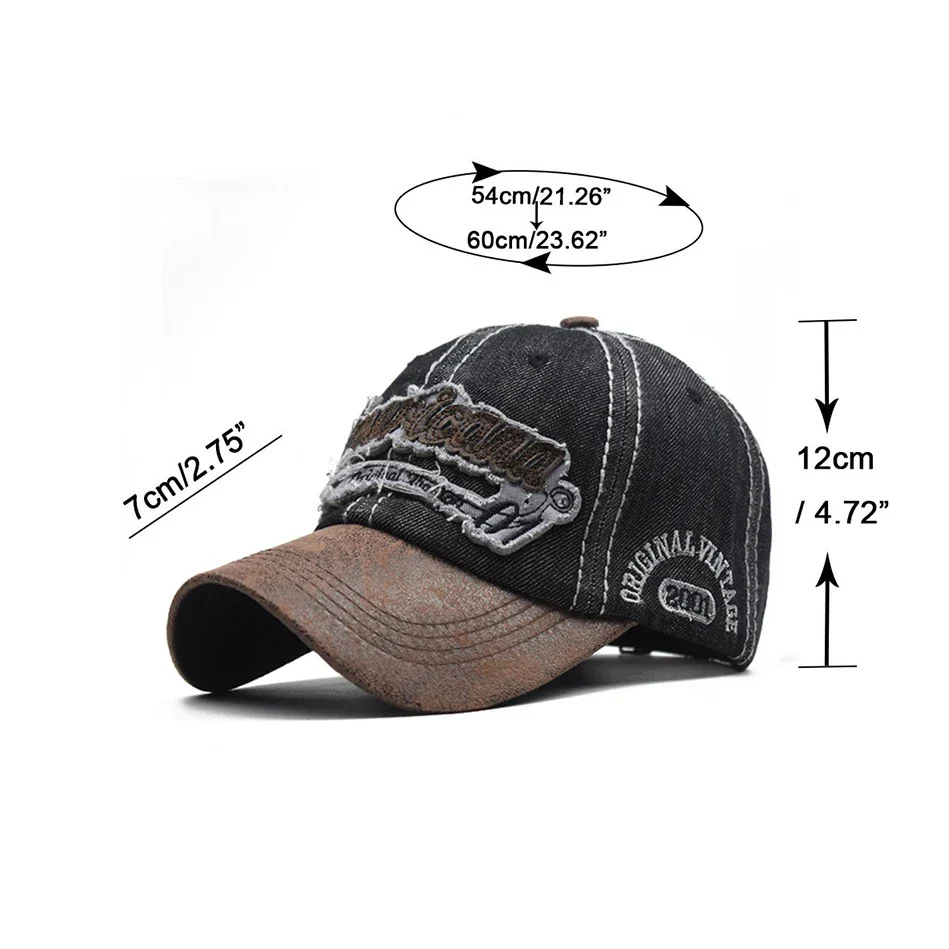 CNTANG Summer Denim Baseball Cap Men's Fashion Embroidered Letter Cotton Caps Snapback Men Outdoor Casual Hip Hop Hat Adjustable - Image 6