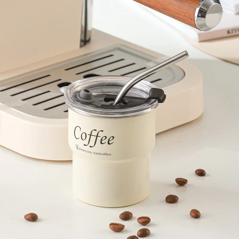 Coffee Cup 304 Stainless Steel Insulated Cup with Straws Beer Mug Coffee Cup Reusable Water Cup with Lid for Outdoor Camping - Image 15