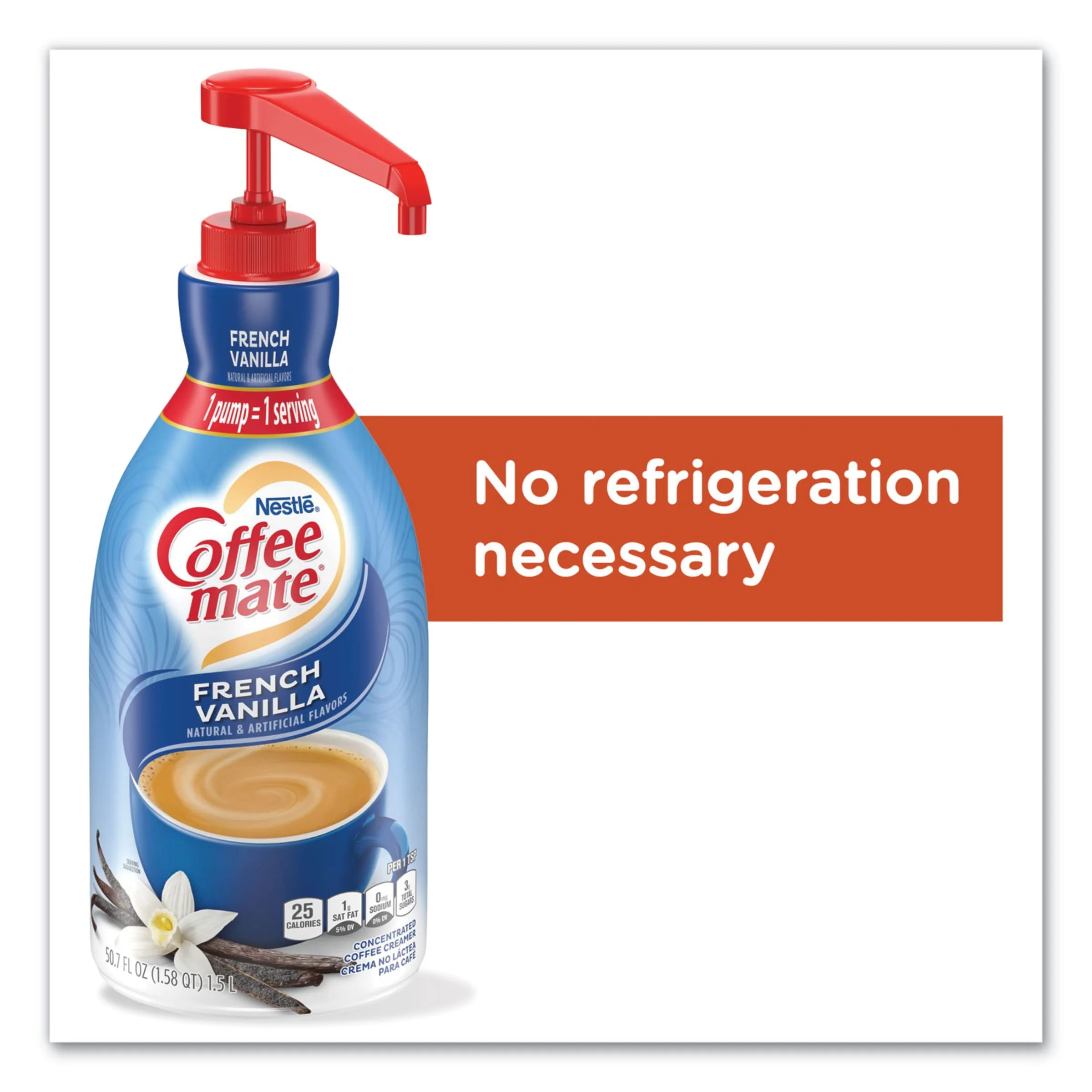Coffee mate French Vanilla Liquid Concentrate, 1.5 Liter Pump Bottle (Pack of 3) with By The Cup Coffee Scoop - Image 7