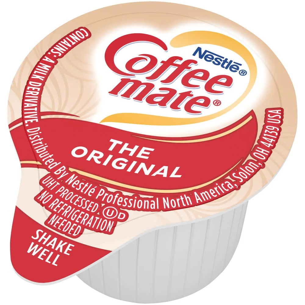 Coffee mate Liquid Creamer Singles Variety Pack, 180ct, 3 Flavors x 60 Each, Original, French Vanilla, Hazelnut with Neptune's Delight Stainless Steel Stirrer - Image 5