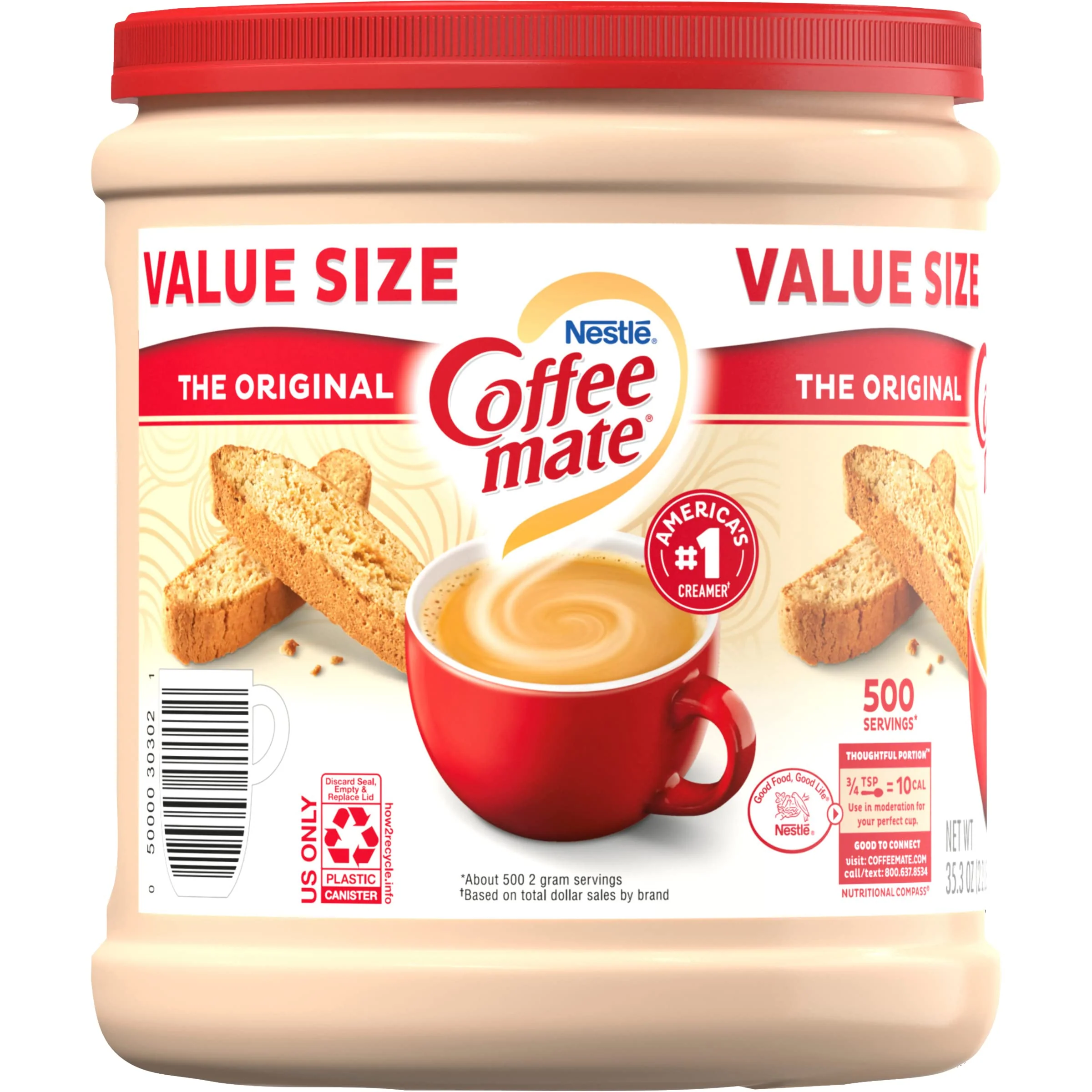 Coffee mate Original Powder Creamer, 35.3 oz Canister with By The Cup Stainless Steel Measuring Spoons - Image 3